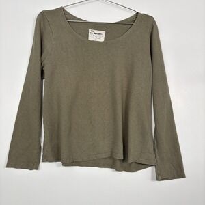 Conscious Clothing TShirt Womens XL Green Long Sleeve Scoop Neck Jersey Top